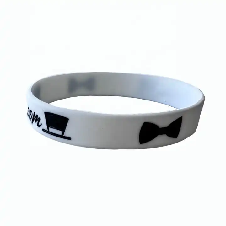 Personalized wedding groom team silicone bracelet rubber bracele